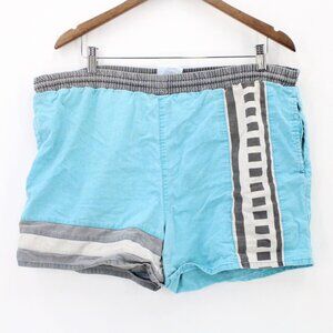 Vintage South Bay Shorts Mens Blue Retro Drawstring Cotton Size Large L 90s